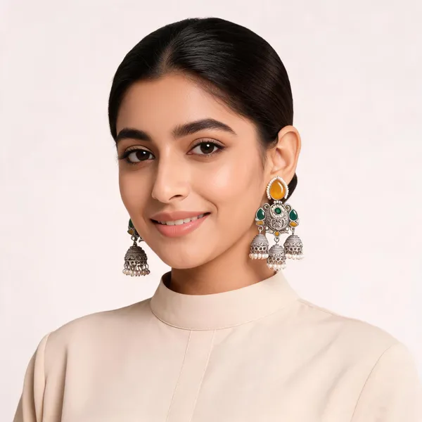 Gold_Tone_Oxidised_Jhumka_Earrings_For_Women