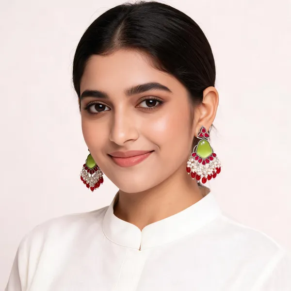 Red_And_Green_Stone_Drop_Earrings_For_Women