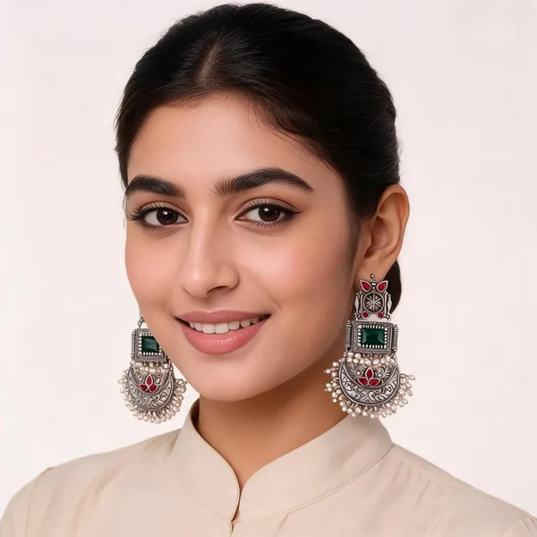 Silver_Oxidized_Chandbali_Earrings_For_Women