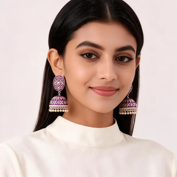 Purple_Meenakari_Jhumka_Earrings_For_Women