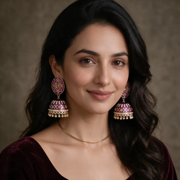 Purple_Meenakari_Jhumka_Earrings_For_Women