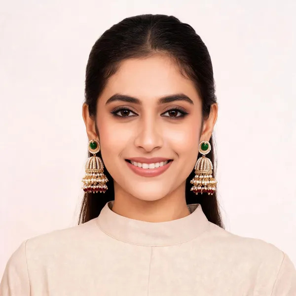 Green_Beaded_Jhumka_Earrings_For_Women
