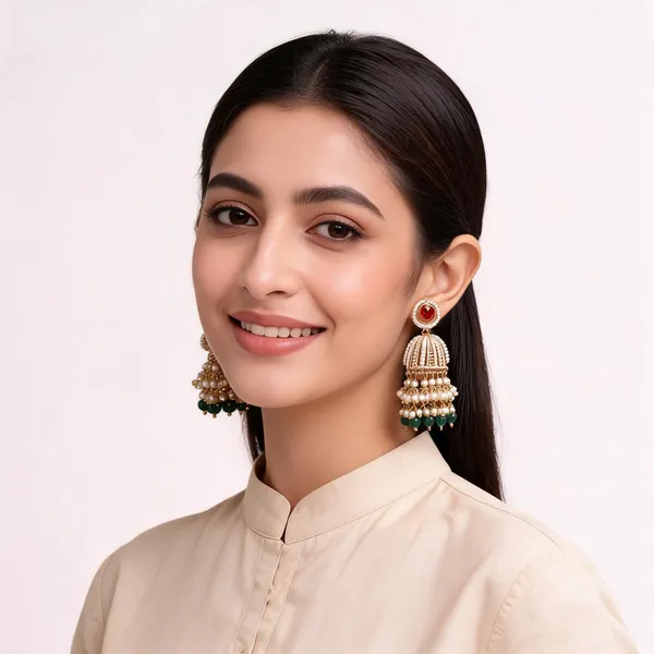Multicolour_Beaded_Jhumka_Earrings_For_Women