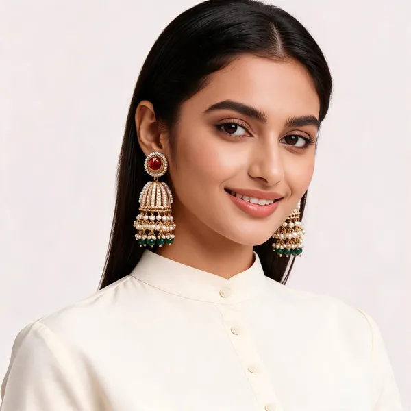 Multicolour_Beaded_Jhumka_Earrings_For_Women