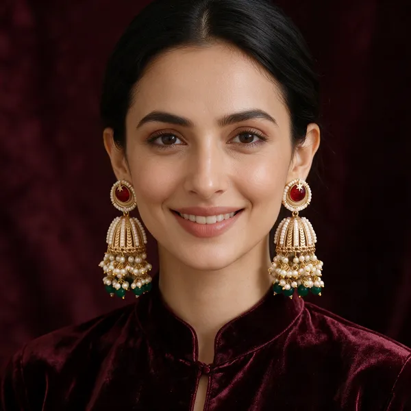 Multicolour_Beaded_Jhumka_Earrings_For_Women