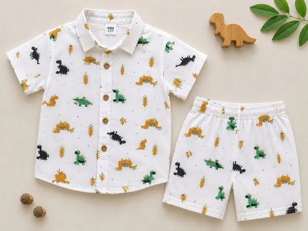 Dino_Print_Cotton_Shirt_&_Shorts_Set_for_Boys_–_Stylish_Summer_Co-Ord_Set