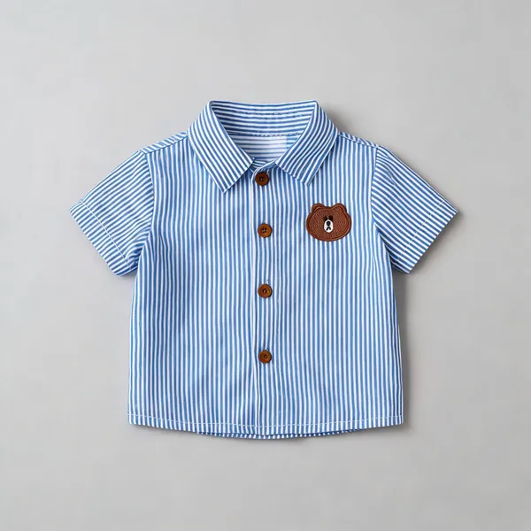 Blue_Cotton_Short_Sleeve_Striped_Shirt_For_Baby_Boys