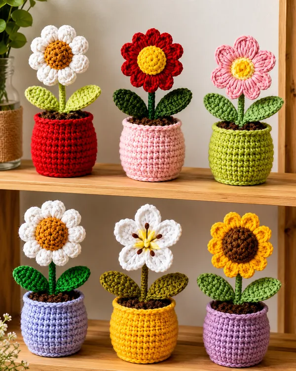 Handmade_Crochet_Flower_Pot_D�cor_Set