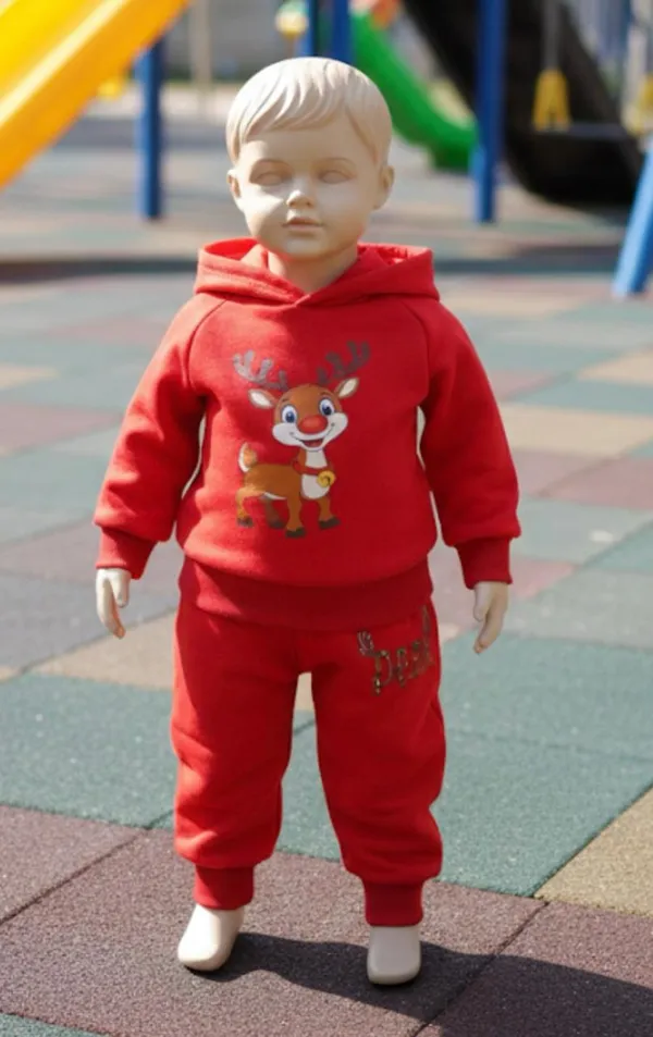 Red_Hooded_Reindeer_Print_Tracksuit_Set_for_Kids