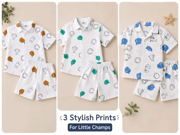 White_Printed_Shirt_Shorts_Set_for_Boys