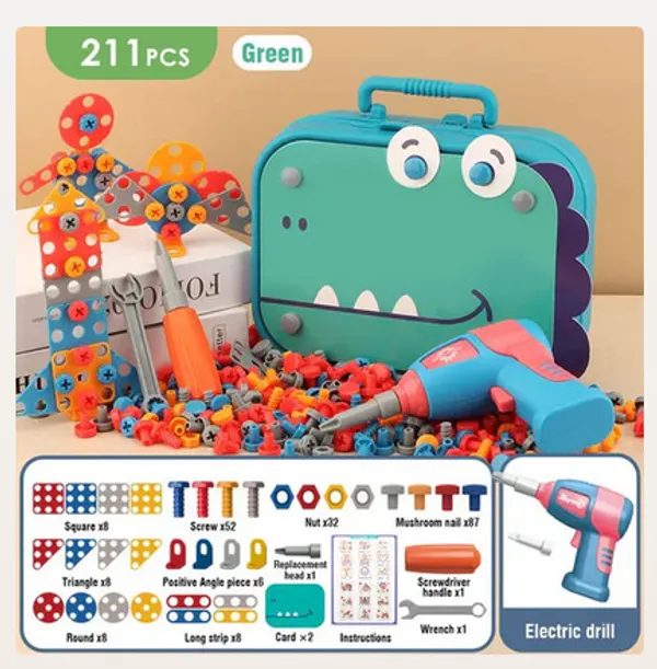 211_Piece_Kids_Electric_Drill_Construction_Toy_Set