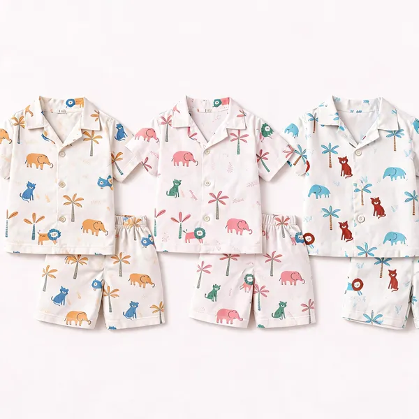 White_Cotton_Printed_Shirt_And_Shorts_Set_For_Kids