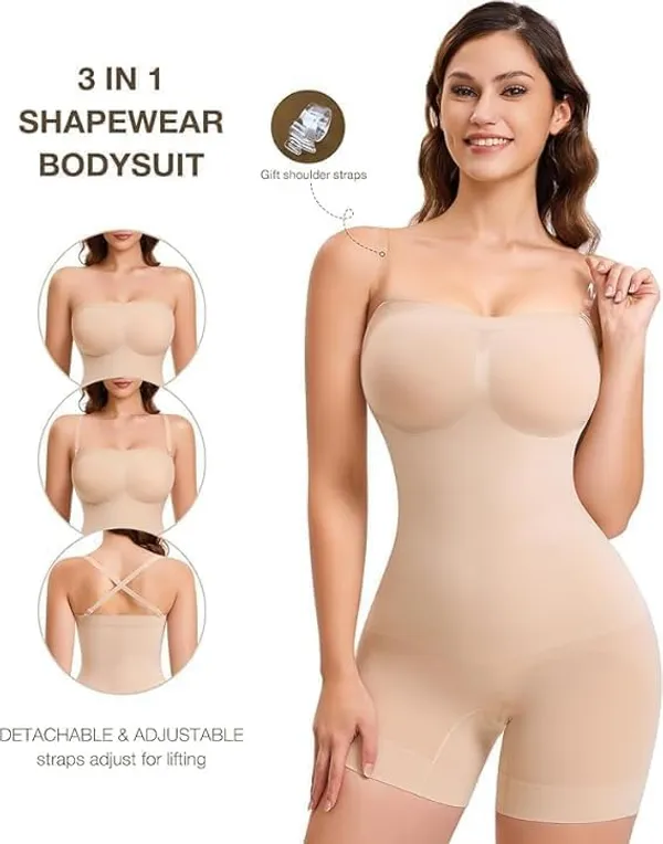 Assorted_Nylon_Strapless_Butt-Lifting_Tummy_Tucker_Bodysuit_For_Women