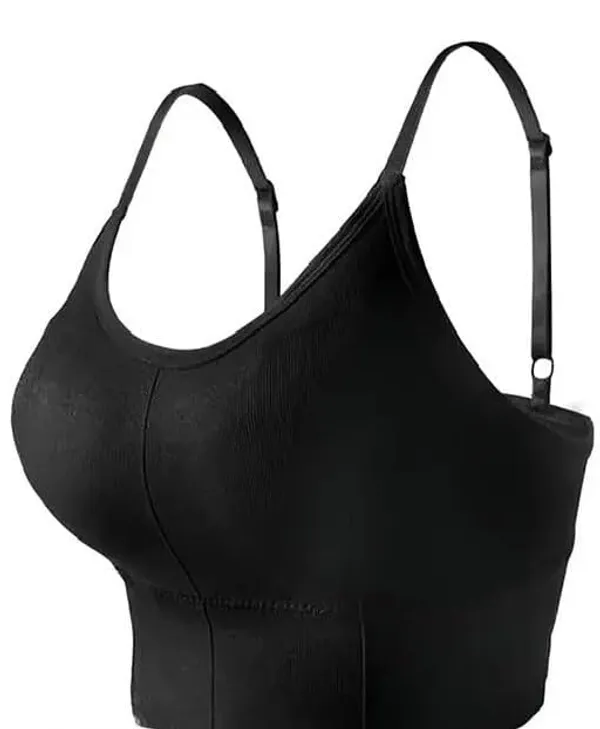 Black_Cotton_Padded_Sports_Bra_For_Women