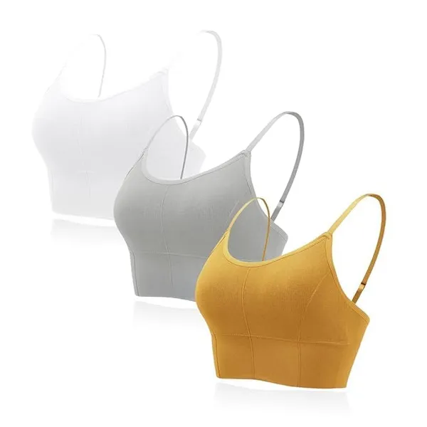 White_Grey_Orange_Cotton_Padded_Sports_Bra_For_Women