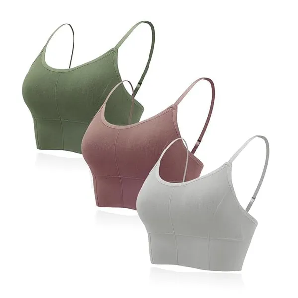 Green_Pink_Grey_Cotton_Padded_Sports_Bra_For_Women