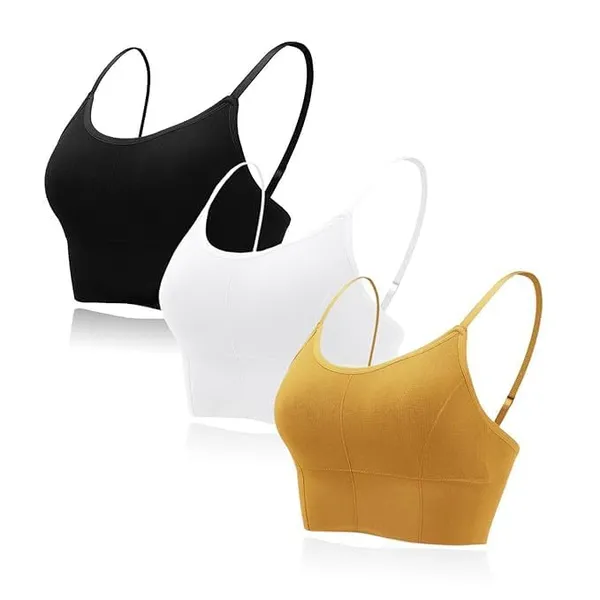 Black_White_Orange_Cotton_Padded_Sports_Bra_For_Women
