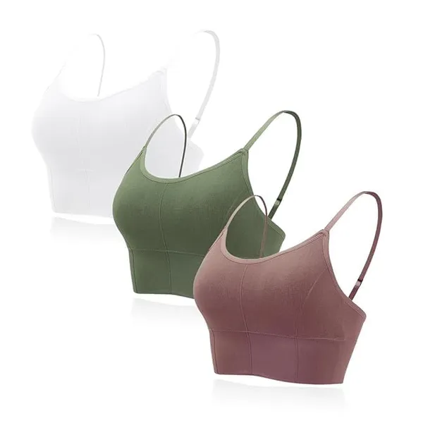 White_Green_Pink_Cotton_Padded_Sports_Bra_For_Women