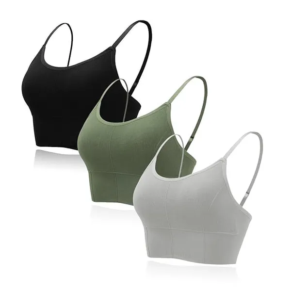 Black-Green-Grey_Cotton_Padded_Sports_Bra_For_Women