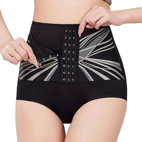 Black_Nylon_Spandex_High_Compression_Waist_Cincher_For_Women