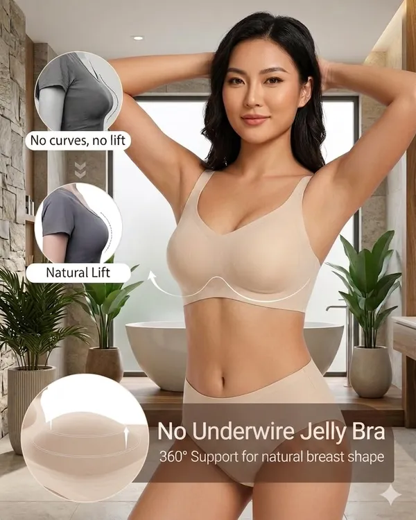 White_Nylon-Spandex_Seamless_Racerback_Wireless_Bra_For_Women