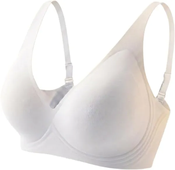 White_Nylon-Spandex_Seamless_Racerback_Wireless_Bra_For_Women