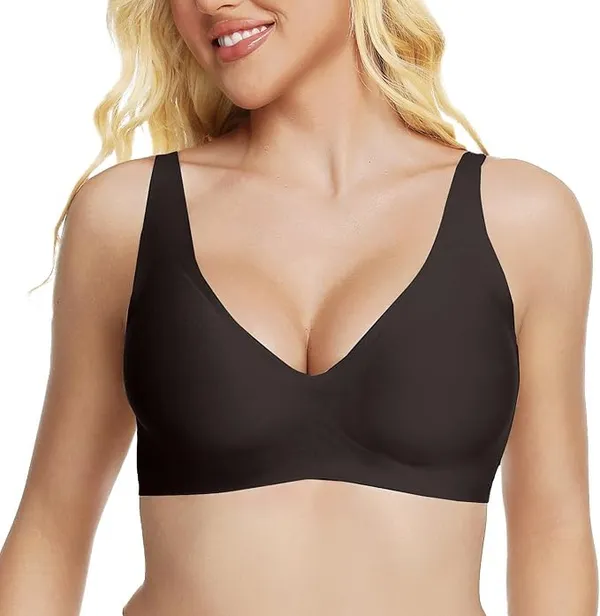 Black_Nylon-Spandex_Seamless_Racerback_Wireless_Bra_For_Women