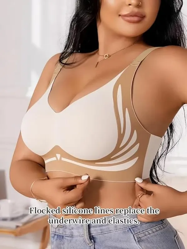 Beige_Nylon_Seamless_Wireless_Bra_For_Women