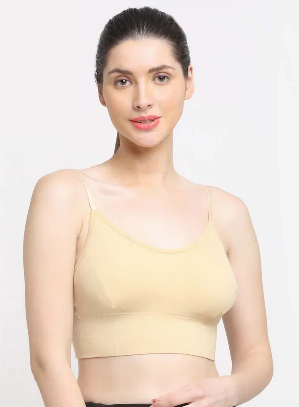 Beige_Cotton_Blend_Non-Padded_Full_Coverage_Bra_For_Women