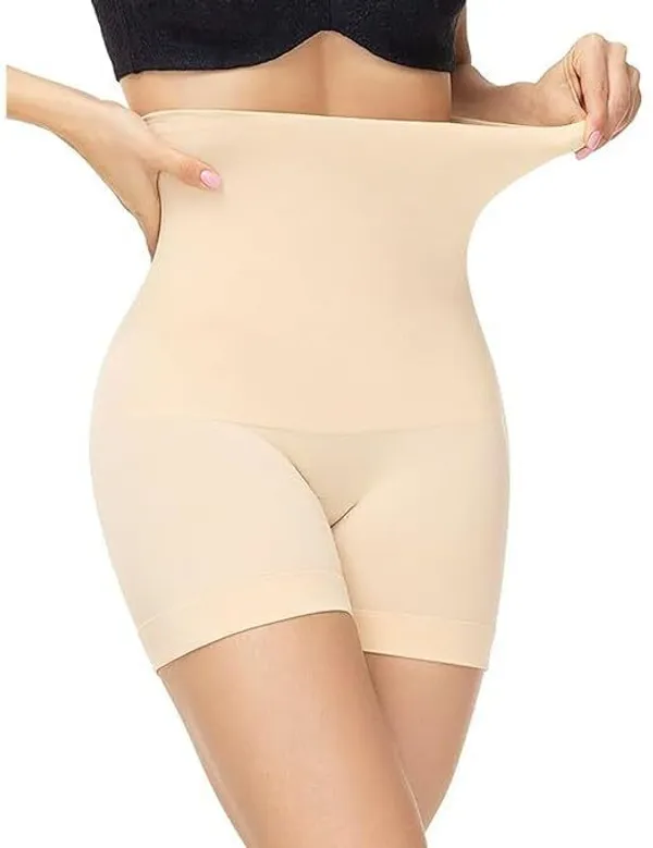 Beige_Nylon_Spandex_Shapewear_For_Women