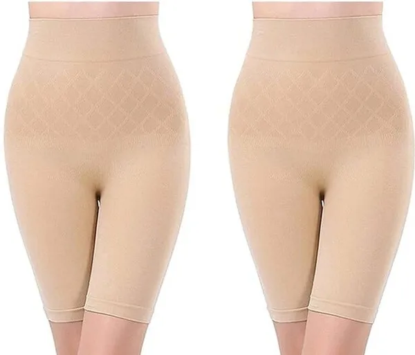 Beige_Nylon_Spandex_Shapewear_For_Women