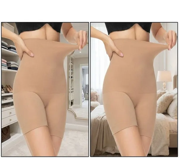 Beige_Nylon_Spandex_Shapewear_For_Women