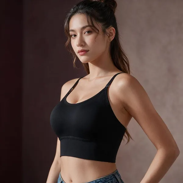 Black_Cotton_Padded_Sports_Bra_For_Women