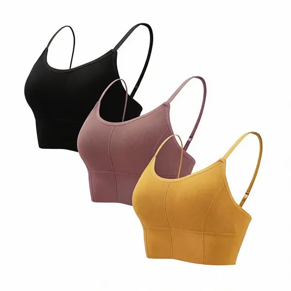 Black_Pink_Orange_Cotton_Padded_Sports_Bra_For_Women