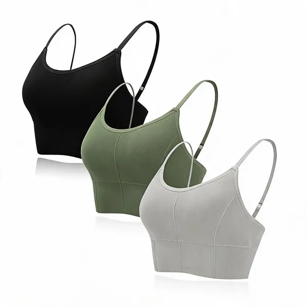 Black-Green-Grey_Cotton_Padded_Sports_Bra_For_Women