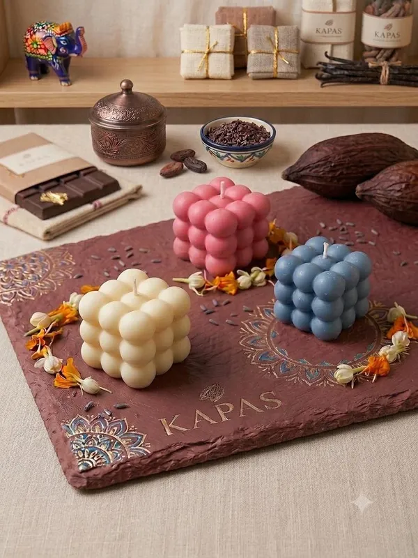 Wax_Decorative_Bubble_Design_Candle_Set_Of_3