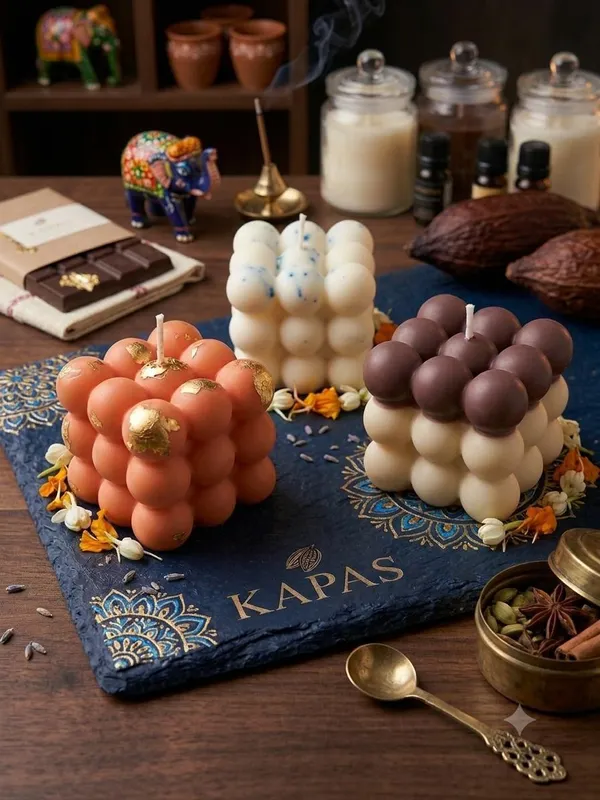 Multicolour_Bubble_Cube_Decorative_Candle_Set