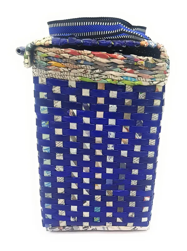 Sonas_Creation_Paperus,_Large_Lunch_Bag_with_Lid,_Picnic_Basket_with_Cover,_Tiffin_Basket_for_Office,_Travel_Bag,_Eco-Friendly,_Handmade_Size_in_Inches_Height_11_Length_14_Base_7_(Blue)