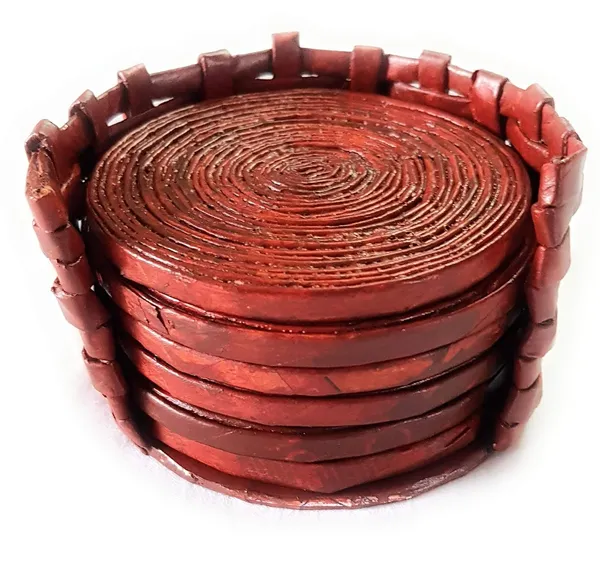 Sonas_Creation_Paperus_Customizable_Brown_Set_of_6,_Round_Coasters,_with_Holder_4_Inch_Diameter,_Eco-Friendly,_Handmade_of_Paper_Ropes_for_Protecting_Furniture_from_Hot_&_Cold