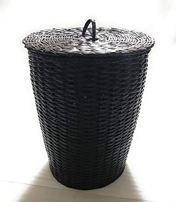 Sonas_Creation_Paperus_Dark_Brown_Large_Laundry_Basket,_Hamper,_Toys_Storage_Basket_with_Lid,_35_Liters,_17_Inches_Tall,_Eco-_Friendly,_Handmade,_of_Paper_Ropes