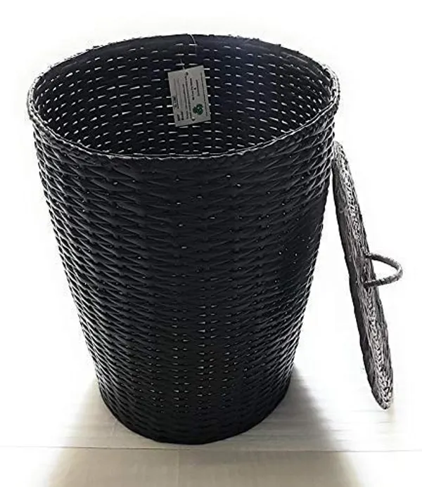 Sonas_Creation_Paperus_Dark_Brown_Large_Laundry_Basket,_Hamper,_Toys_Storage_Basket_with_Lid,_35_Liters,_17_Inches_Tall,_Eco-_Friendly,_Handmade,_of_Paper_Ropes