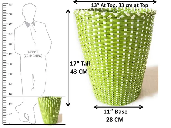 Sonas_Creations_Paperus,_Large_Laundry_Basket,_Hamper,_Toys_Storage_Basket,_Olive_Green_&_White,_35_Liters,_17_Inches_Tall,_Eco_Friendly,_Handmade,_of_Paper_Ropes