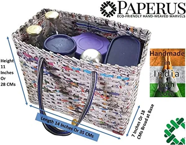 Paperus_Sonas_Creation,_Large_Natural_Carry_Bag,_Picnic_Basket,_Lunch_Bag_for_Office,_Tiffin_Basket,_Handbag,_Eco-Friendly,_Handmade,_of_Paper_Ropes_Size_in_Inches_H_11_X_L_14_X_B_7