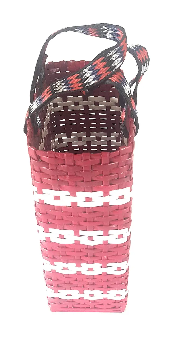 _Paperus,_SMALL,_Unisex,_Red_&_White_Lunch_Bag,_Carry_Bag,_Handbag_for_Carrying_Lunchbox,_Tiffin,_Water_Bottles,_Eco-Friendly,_Handmade,_of_Paper_Ropes_Size_in_Inches_H_11_X_L_10_X_B_5