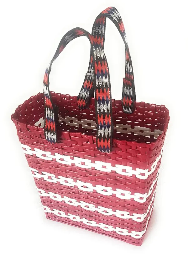 Sonas_Creation_Paperus,_SMALL,_Unisex,_Red_&_White_Lunch_Bag,_Carry_Bag,_Handbag_for_Carrying_Lunchbox,_Tiffin,_Water_Bottles,_Eco-Friendly,_Handmade,_of_Paper_Ropes_Size_in_Inches_H_11_X_L_10_X_B_5