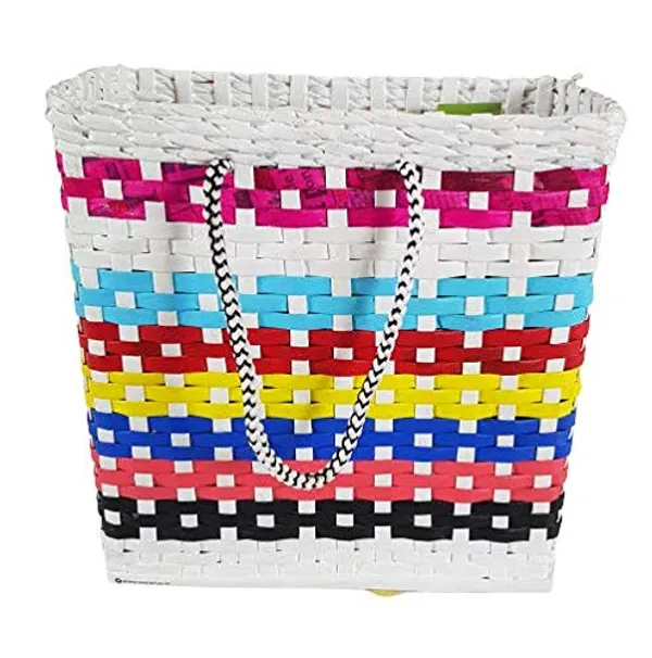 Sonas_Creation_PAPERUS_Unisex_Customizable_Small_Multicolor_White_Base_Carry_Bag_Shopping_Bag_Handbag_for_Lunchbox_Tiffin_Water_Bottles_Eco-Friendly_Handmade_of_Paper_Ropes_Size_in_Inches_H11XL10XB5