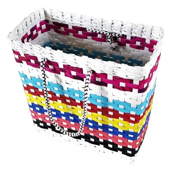 Sonas_Creation_PAPERUS_Unisex_Customizable_Small_Multicolor_White_Base_Carry_Bag_Shopping_Bag_Handbag_for_Lunchbox_Tiffin_Water_Bottles_Eco-Friendly_Handmade_of_Paper_Ropes_Size_in_Inches_H11XL10XB5
