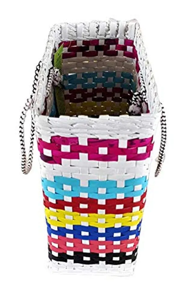 Sonas_Creation_PAPERUS_Unisex_Customizable_Small_Multicolor_White_Base_Carry_Bag_Shopping_Bag_Handbag_for_Lunchbox_Tiffin_Water_Bottles_Eco-Friendly_Handmade_of_Paper_Ropes_Size_in_Inches_H11XL10XB5