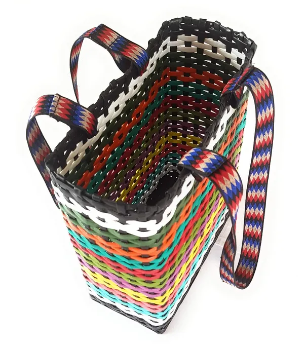 Sonas_Creation_PAPERUS_Unisex_Small_Multi-Color_Carry_Bag,_Shopping_Bag,_Handbag_for_Lunchbox_Tiffin,_Water_Bottles,_Eco-Friendly_Handmade_of_Paper_Ropes,_Height_11,_Length_10,_5_inch_Wide_Base