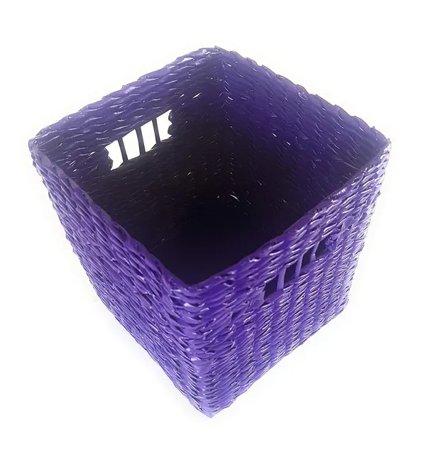 Sonas_Creation_PAPERUS_New_Multipurpose_Storage_Basket/Organizer_for,_Water_Bottles,_Toys,_Linen,_Small_Bed-Sheets,_Newspapers_or_Magazines_(Size:_Medium,_9"X9"X10")_Colour:_Mauve